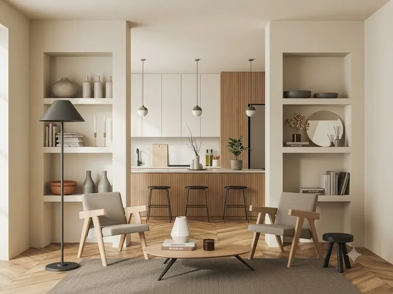 Không gian Scandinavian nổi bật với màu sáng, gỗ và sự tối giản